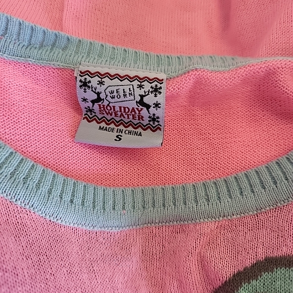 NWT Juniors Small Well Worn Holiday Ugly Christmas Sweater Snowmen Retro - Picture 4 of 9